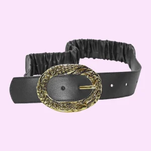 cintura SHANNA con arricci più fibbia ovale serpente ecopelle