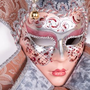 Dama 11 Ricci Lusso con cristalli – Rosa e Argento