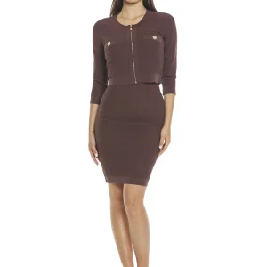 Cardigan MUSCHIATA manica lunga con zip più patte più bottoni jacquard logo